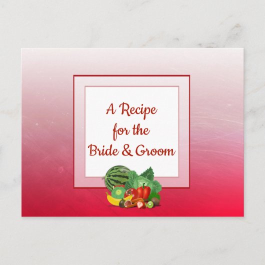 レッドフルーティ結婚ズレシピカード ポストカード (正面)