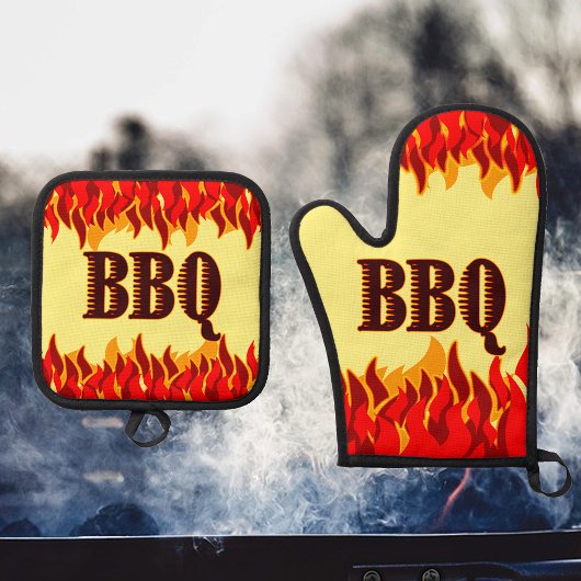 レッドフレイムクックアウトBBQことわざ 鍋つかみ&鍋敷きセット