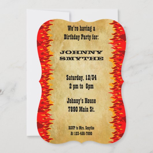 レッドフレイムズウェスタンBBQパーティー 招待状 (裏面)