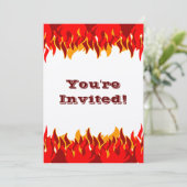 レッドフレイム編集可能BBQ招待状 招待状 (スタンド正面)