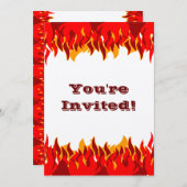 レッドフレイム編集可能BBQ招待状 招待状 (正面/裏面)