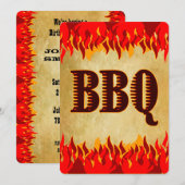 レッドフレイム ウェスタン BBQ パーティー 招待状 (正面/裏面)