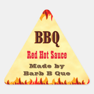 レッドフレーカスタムムBBQホットソース 三角形シール