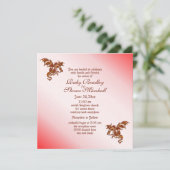 レッドフレーミングドラゴンファンタジー結婚式招待状 招待状 (スタンド正面)