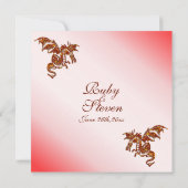 レッドフレーミングドラゴンファンタジー結婚式招待状 招待状 (裏面)