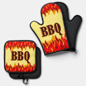 レッドフレームクックアウトBBQ  鍋つかみ&鍋敷きセット (正面/裏面)