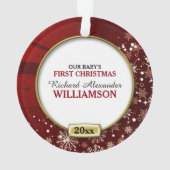 レッドフレームベビー第1クリスマス オーナメント (裏面)