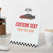 レッドフレームレースカーレーサーカスタム文字パーティー 台座サイン (インサイチュ)