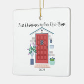 レッドフロントドア初めてのクリスマスズインザニューホーム セラミックオーナメント (左)