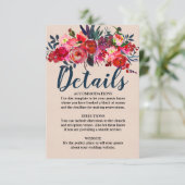 レッドフローラとボーホフェザー結婚の詳細カード エンクロージャーカード (スタンド正面)