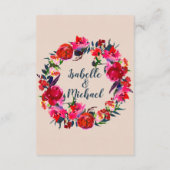 レッドフローラとボーホフェザー結婚の詳細カード エンクロージャーカード (裏面)