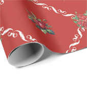 レッドフローラとラティススイートバレンタイン ラッピングペーパー (ロールコーナー)