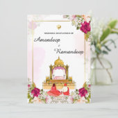 レッドフローラアナンドKaraj招待テンプレート 招待状 (スタンド正面)