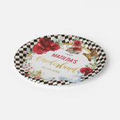 レッドフローラアリスinワンダーランド誕生日オネダーランド ペーパープレート (アングル)