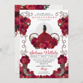 レッドフローラウェスタン女性のカーボーイブーツキンセアニェラ 招待状 (正面/裏面)