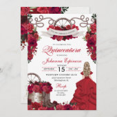 レッドフローラウエスタンランチェロキンセアニェラ 招待状 (正面/裏面)