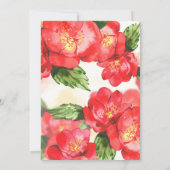 レッドフローラウォーターカラーブライダルシャワー招待状 招待状 (裏面)