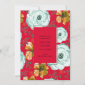 レッドフローラウォーターバラボタニカルホリデーカード (正面)