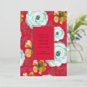 レッドフローラウォーターバラボタニカルホリデーカード (スタンド正面)