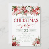 レッドフローラキャンディクリスマスパーティの招待状 招待状 (正面)