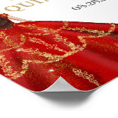 レッドフローラキンセアニラプリンセス金ゴールド蝶 ポスター (角)