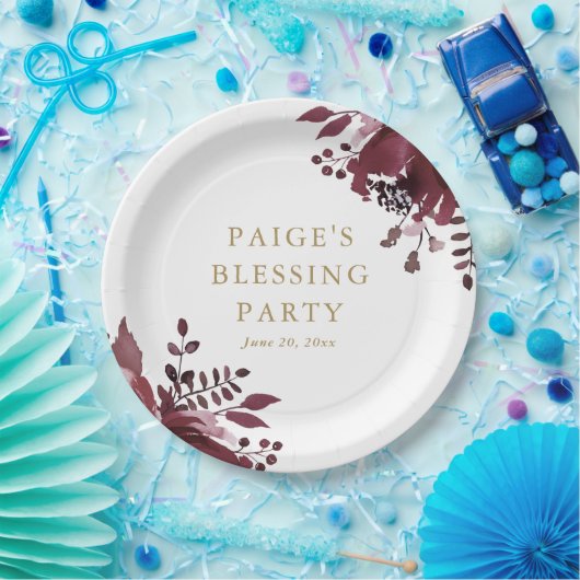 レッドフローラクリスチャン母とベビー賛美ズ ペーパープレート (パーティー)