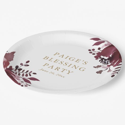 レッドフローラクリスチャン母とベビー賛美ズ ペーパープレート (アングル)