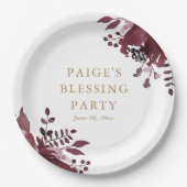 レッドフローラクリスチャン母とベビー賛美ズ ペーパープレート (正面)