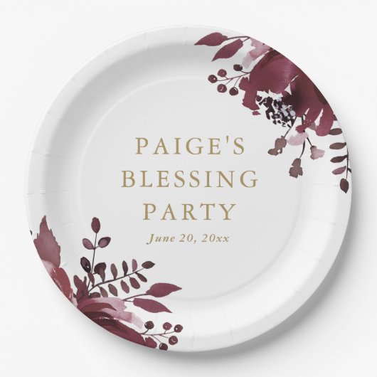 レッドフローラクリスチャン母とベビー賛美ズ ペーパープレート (正面)