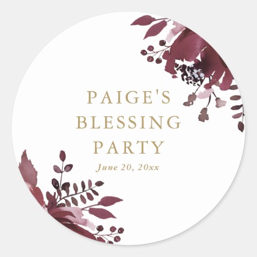 レッドフローラクリスチャン母とベビー賛美ズ ラウンドシール (正面)