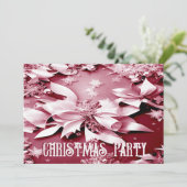 レッドフローラクリスマスホリデーパーティー招待状 招待状 (スタンド正面)
