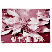 レッドフローラクリスマスホリデー抱き枕 ラージペーパーバッグ (正面)