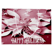 レッドフローラクリスマスホリデー抱き枕 ラージペーパーバッグ (裏面)