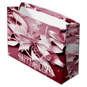 レッドフローラクリスマスホリデー抱き枕 ラージペーパーバッグ (裏面アングル)