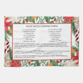 レッドフローラクリスマスポインセティアホリデイレシピ キッチンタオル (横)