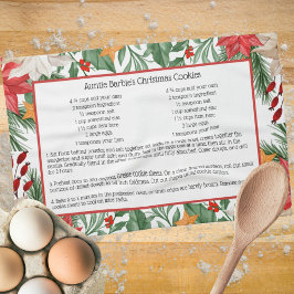 レッドフローラクリスマスポインセティアホリデイレシピ キッチンタオル