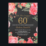 レッドフローラサプライズ60th誕生日金ゴールドグリッター 招待状<br><div class="desc">レッドフローラサプライズ60番目の女性誕生日招待状。水彩植物フローラフラワー金ゴールドグリッター。ピンクの桃のフローラの花。大人の誕生日。黒板の背景さらにカスタマイズするには、「クリックカスタマイズit」ボタンをクリックし、デザインツールを使用してこのテンプレートを変更してください。</div>