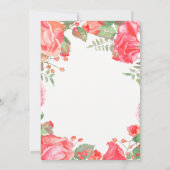 レッドフローラサプライズ60th誕生日金ゴールドグリッター 招待状 (裏面)