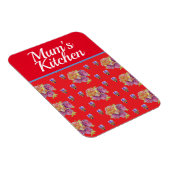 レッドフローラシャビーシックバラバラメンズキッチン マグネット (右側)