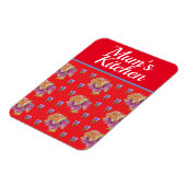 レッドフローラシャビーシックバラバラメンズキッチン マグネット (左側)