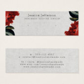 レッドフローラスタッドイヤリングジュエリースモールディスプレイカード (正面&裏面)