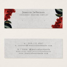 レッドフローラスタッドイヤリングジュエリースモールディスプレイカード