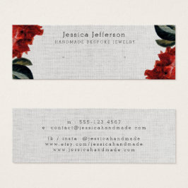 レッドフローラスタッドイヤリングジュエリースモールディスプレイカード