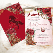 レッドフローラチャロホースシューズブーツキンセアニラ 招待状