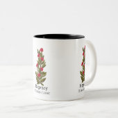 レッドフローラデザインマグロマンス愛好家、本愛好家 ツートーンマグカップ (正面右)