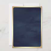 レッドフローラネイビーQRコードアナンドKaraj Sikh 結婚's 招待状 (裏面)