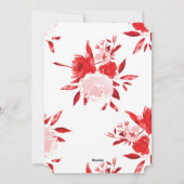 レッドフローラバラクリスマスホリデーカード シーズンカード (裏面)