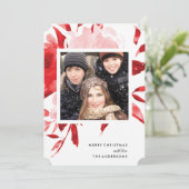 レッドフローラバラクリスマスホリデーカード シーズンカード (スタンド正面)