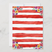 レッドフローラパイオニアベーキングパーティーガールズ誕生日 招待状 (裏面)