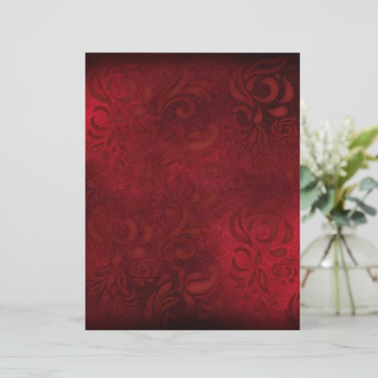 レッドフローラパターン(の模様が)あるスクラップブック紙 (スタンド正面)